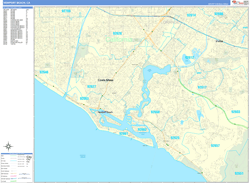 Newport Beach Wall Map Basic Style 2024